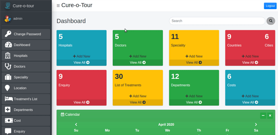 Cure-O-Tour Dashboard