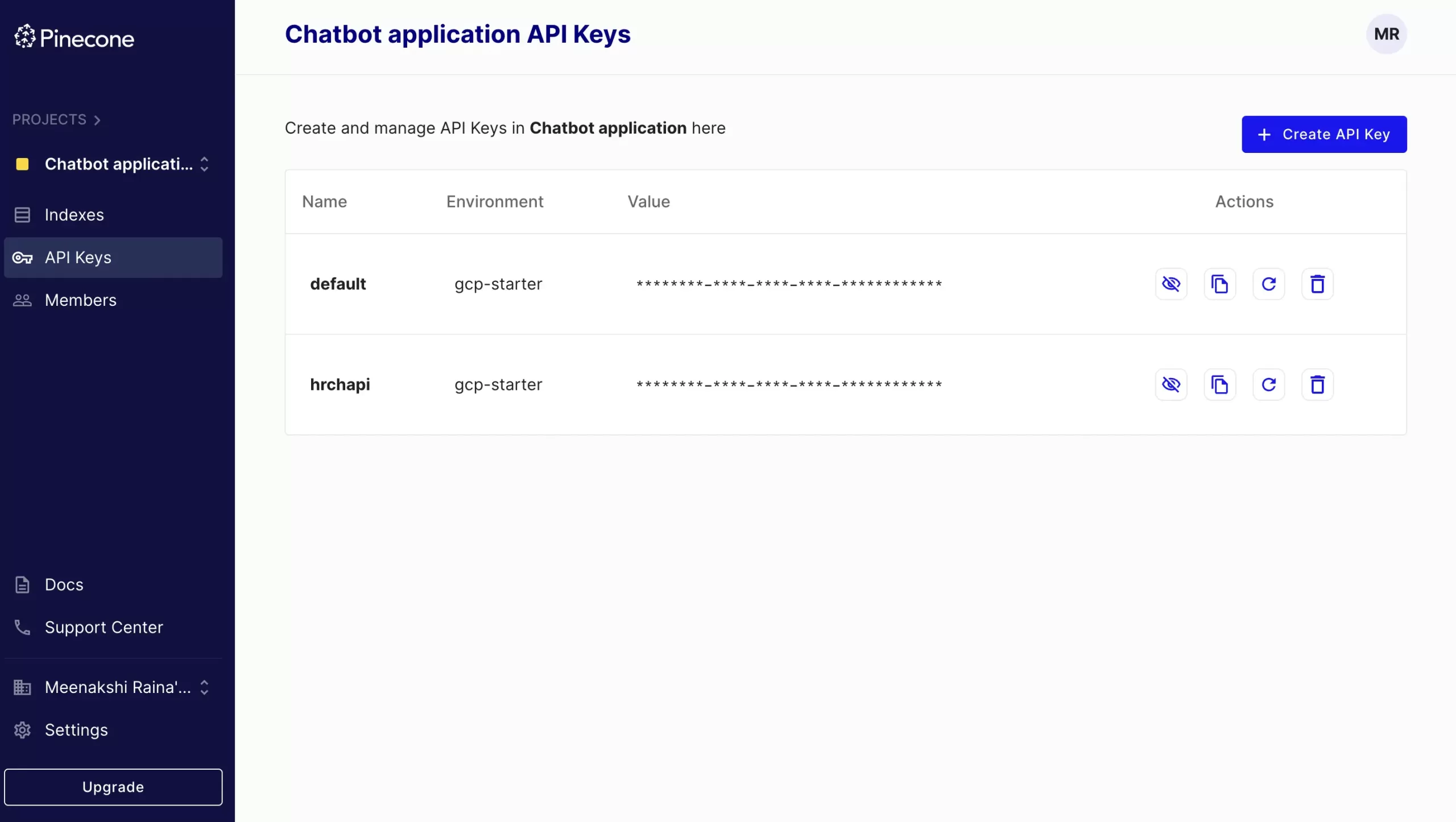 Pinecone API Key